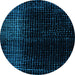 Round Machine Washable Abstract Light Blue Modern Rug, wshabs4406lblu