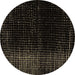 Round Abstract Brown Modern Rug, abs4406brn