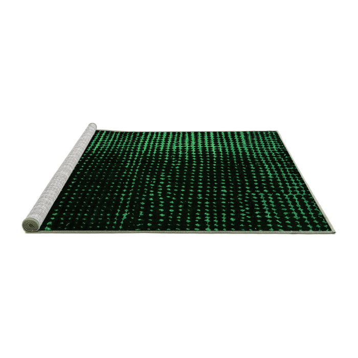 Sideview of Machine Washable Abstract Green Modern Area Rugs, wshabs4406grn