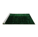 Sideview of Machine Washable Abstract Green Modern Area Rugs, wshabs4406grn