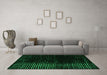 Machine Washable Abstract Green Modern Area Rugs in a Living Room,, wshabs4406grn