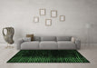 Machine Washable Abstract Emerald Green Modern Area Rugs in a Living Room,, wshabs4406emgrn