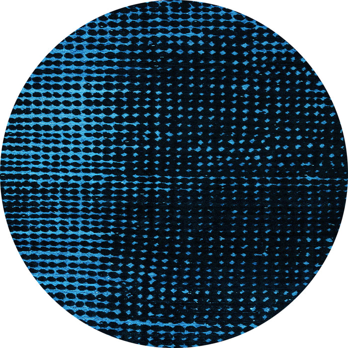 Round Abstract Light Blue Modern Rug, abs4406lblu