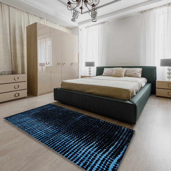 Machine Washable Abstract Black Rug in a Bedroom, wshabs4407