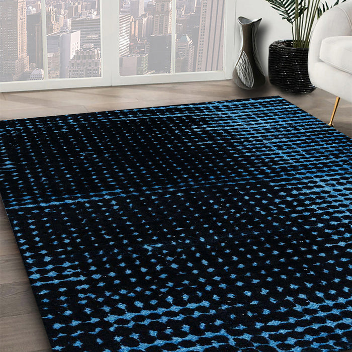 Machine Washable Abstract Black Rug in a Family Room, wshabs4407