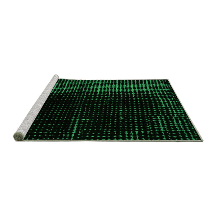 Sideview of Machine Washable Abstract Green Modern Area Rugs, wshabs4407grn