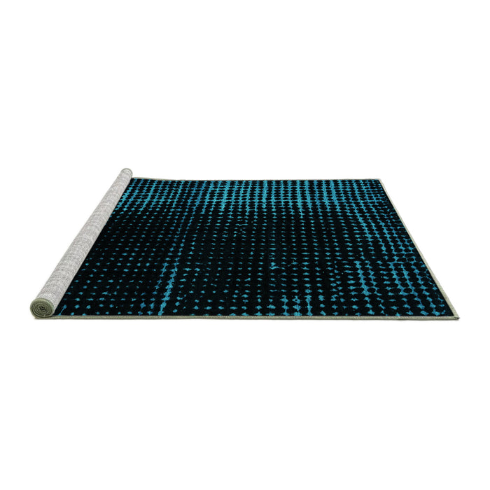 Sideview of Machine Washable Abstract Turquoise Modern Area Rugs, wshabs4407turq