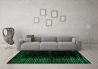 Machine Washable Abstract Green Modern Rug, wshabs4407grn