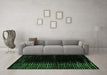 Machine Washable Abstract Emerald Green Modern Area Rugs in a Living Room,, wshabs4407emgrn