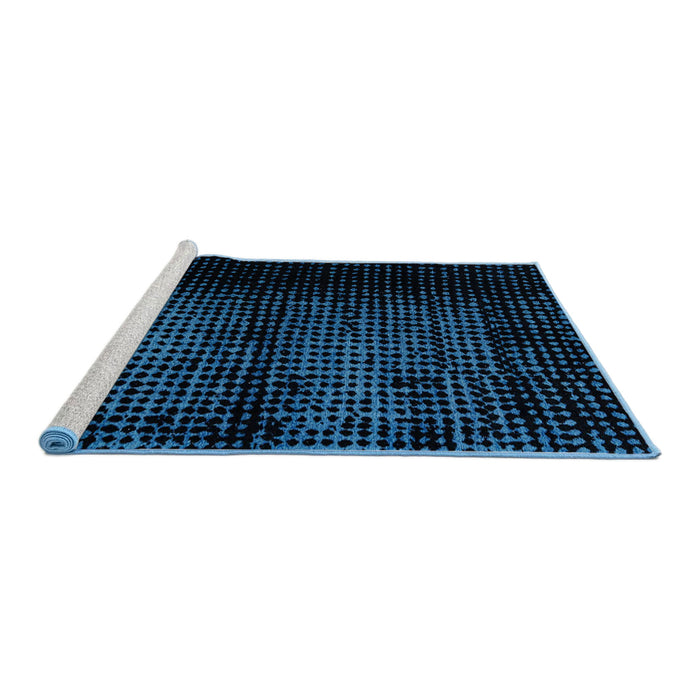 Sideview of Machine Washable Abstract Blue Rug, wshabs4408