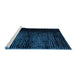 Sideview of Machine Washable Abstract Blue Rug, wshabs4408