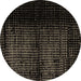 Round Abstract Brown Modern Rug, abs4408brn