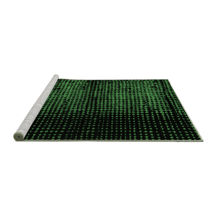 Sideview of Machine Washable Abstract Emerald Green Modern Area Rugs, wshabs4408emgrn