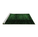 Sideview of Machine Washable Abstract Emerald Green Modern Area Rugs, wshabs4408emgrn