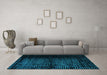 Machine Washable Abstract Turquoise Modern Area Rugs in a Living Room,, wshabs4408turq