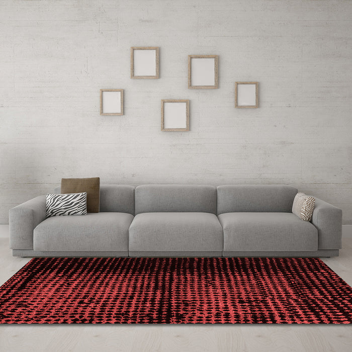 Modern Red Washable Rugs