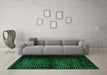 Machine Washable Abstract Green Modern Area Rugs in a Living Room,, wshabs4408grn