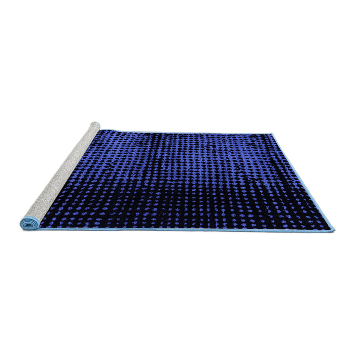 Sideview of Machine Washable Abstract Blue Modern Rug, wshabs4408blu