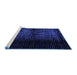 Sideview of Machine Washable Abstract Blue Modern Rug, wshabs4408blu