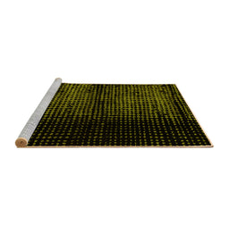 Sideview of Machine Washable Abstract Yellow Modern Rug, wshabs4408yw