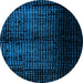 Round Abstract Light Blue Modern Rug, abs4408lblu