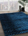 Abstract Blue Modern Rug in Family Room, abs4408