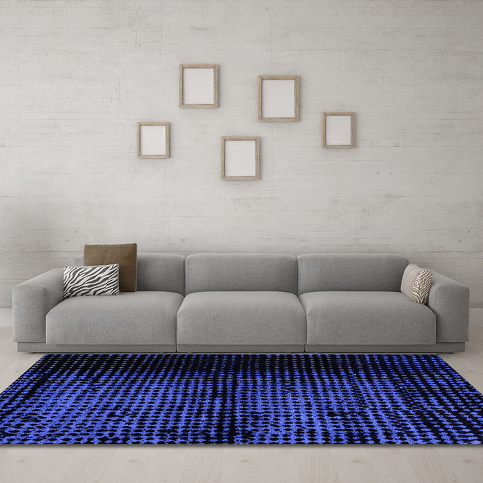 Machine Washable Abstract Blue Modern Rug in a Living Room, wshabs4408blu