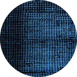 Round Abstract Blue Modern Rug, abs4408