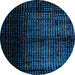 Round Abstract Blue Modern Rug, abs4408