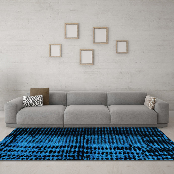 Machine Washable Abstract Light Blue Modern Rug in a Living Room, wshabs4408lblu
