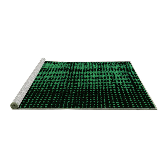 Sideview of Machine Washable Abstract Green Modern Area Rugs, wshabs4408grn
