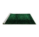 Sideview of Machine Washable Abstract Green Modern Area Rugs, wshabs4408grn