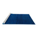 Sideview of Machine Washable Abstract Blue Orchid Blue Rug, wshabs4409