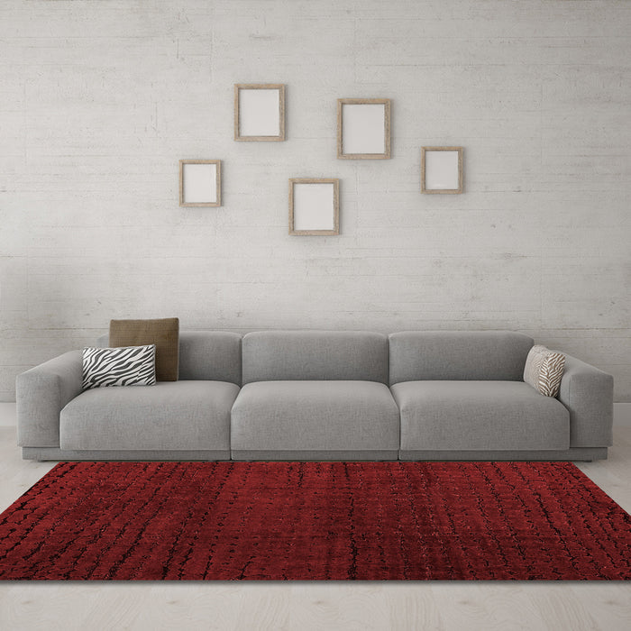 Modern Red Washable Rugs