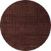 Round Machine Washable Oriental Orange Modern Area Rugs, wshabs4409org