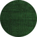 Round Oriental Emerald Green Modern Rug, abs4409emgrn