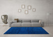 Machine Washable Oriental Light Blue Modern Rug in a Living Room, wshabs4409lblu