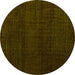 Round Oriental Yellow Modern Rug, abs4409yw