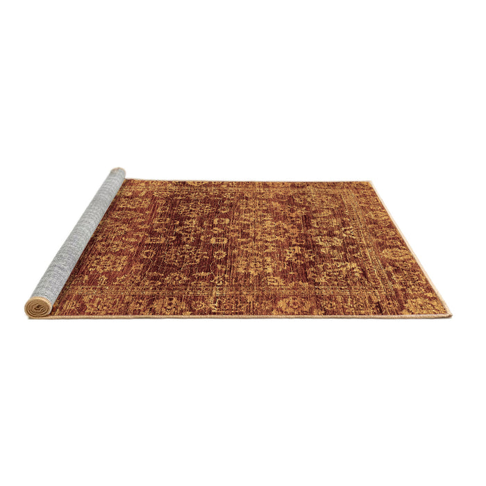 Sideview of Machine Washable Oriental Brown Traditional Rug, wshabs440brn