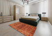 Abstract Red Oriental Rug in a Bedroom, abs440