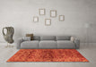 Machine Washable Oriental Orange Traditional Area Rugs in a Living Room, wshabs440org