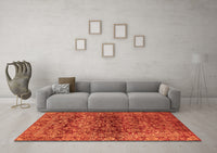 Machine Washable Oriental Orange Traditional Rug, wshabs440org