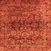 Square Oriental Orange Traditional Rug, abs440org