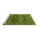 Sideview of Machine Washable Oriental Green Traditional Area Rugs, wshabs440grn