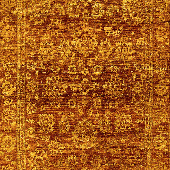 Machine Washable Oriental Yellow Traditional Rug, wshabs440yw