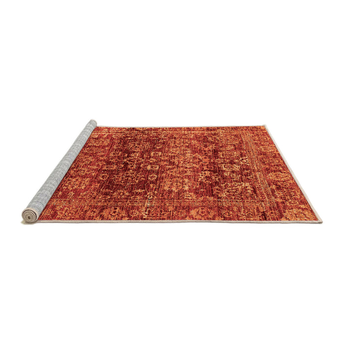 Sideview of Machine Washable Oriental Orange Traditional Area Rugs, wshabs440org