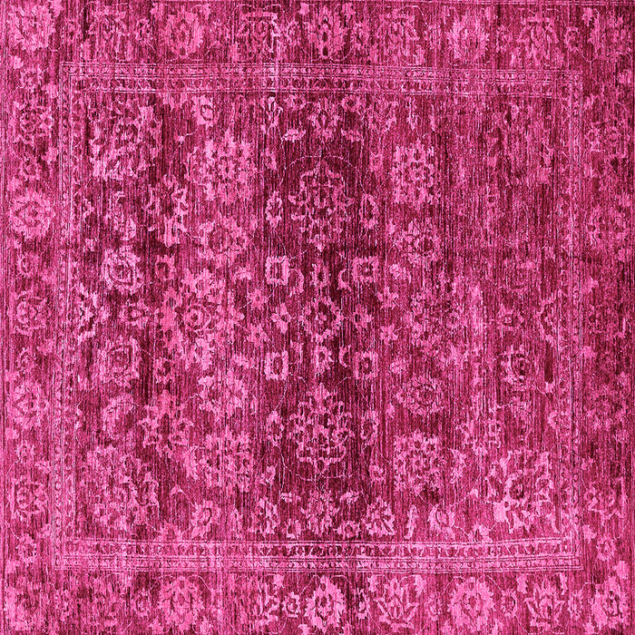 Square Machine Washable Oriental Pink Traditional Rug, wshabs440pnk