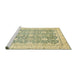 Sideview of Machine Washable Abstract Brass Green Rug, wshabs441