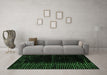 Machine Washable Oriental Emerald Green Modern Area Rugs in a Living Room,, wshabs4410emgrn