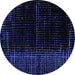 Round Machine Washable Oriental Blue Modern Rug, wshabs4410blu